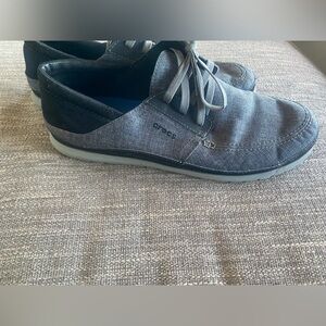 CROCS Men's Charcoal Grey Canvas Slip-On Lace Shoe